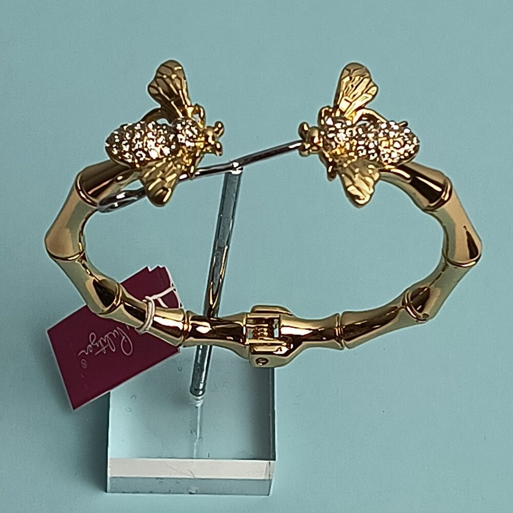 Lilly Pulitzer Bee-Utifull Bracelet Gold Metallic Statement Tropical Cruise